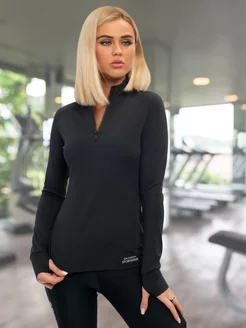 Рашгард спортивный на молнии BLACK ZIP LONGSLEEVE