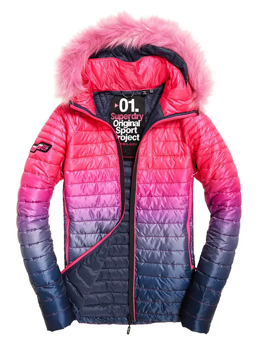 superdry coat pink