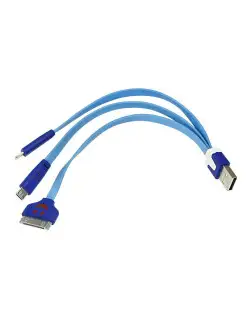 Кабель USB 3в1 разъемы для iPhone microUSB шнур 0.15 м