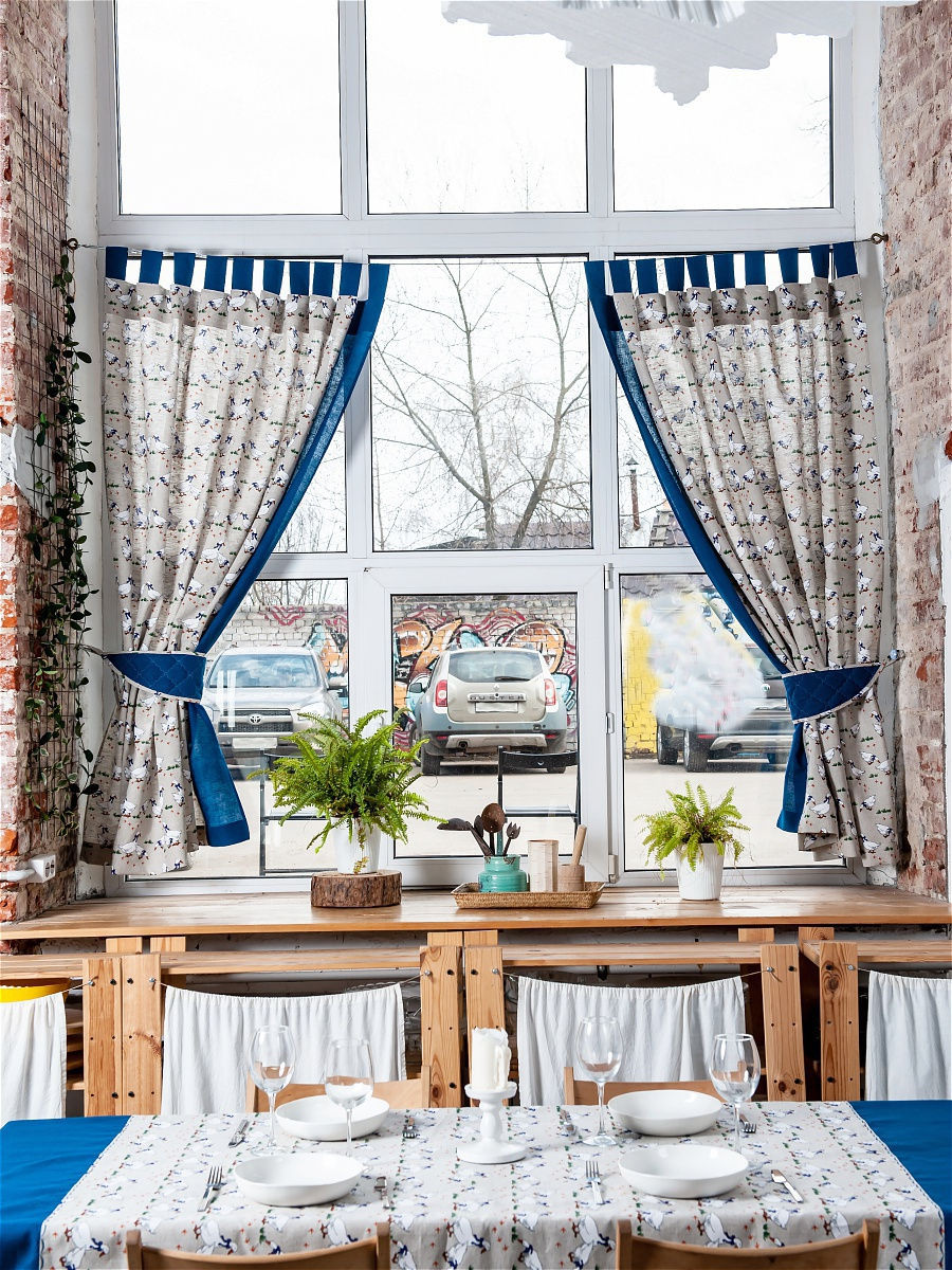 шторы и тюль в кухню в стиле прованс