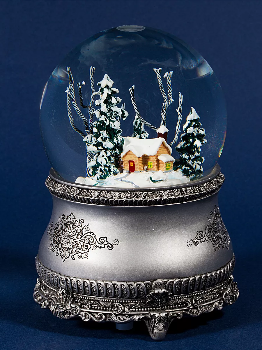 Фигурка декоративная Шар со снегом Санта, 10х10х15 см, музыкальная, Y4-4237