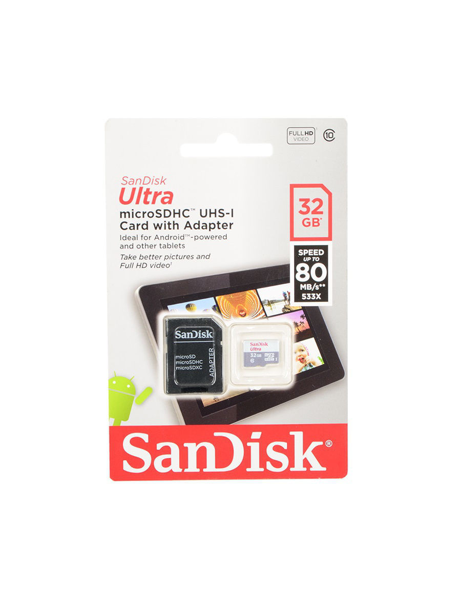 Карта памяти sandisk ultra 128 гб sdsqunr 128g gn6mn