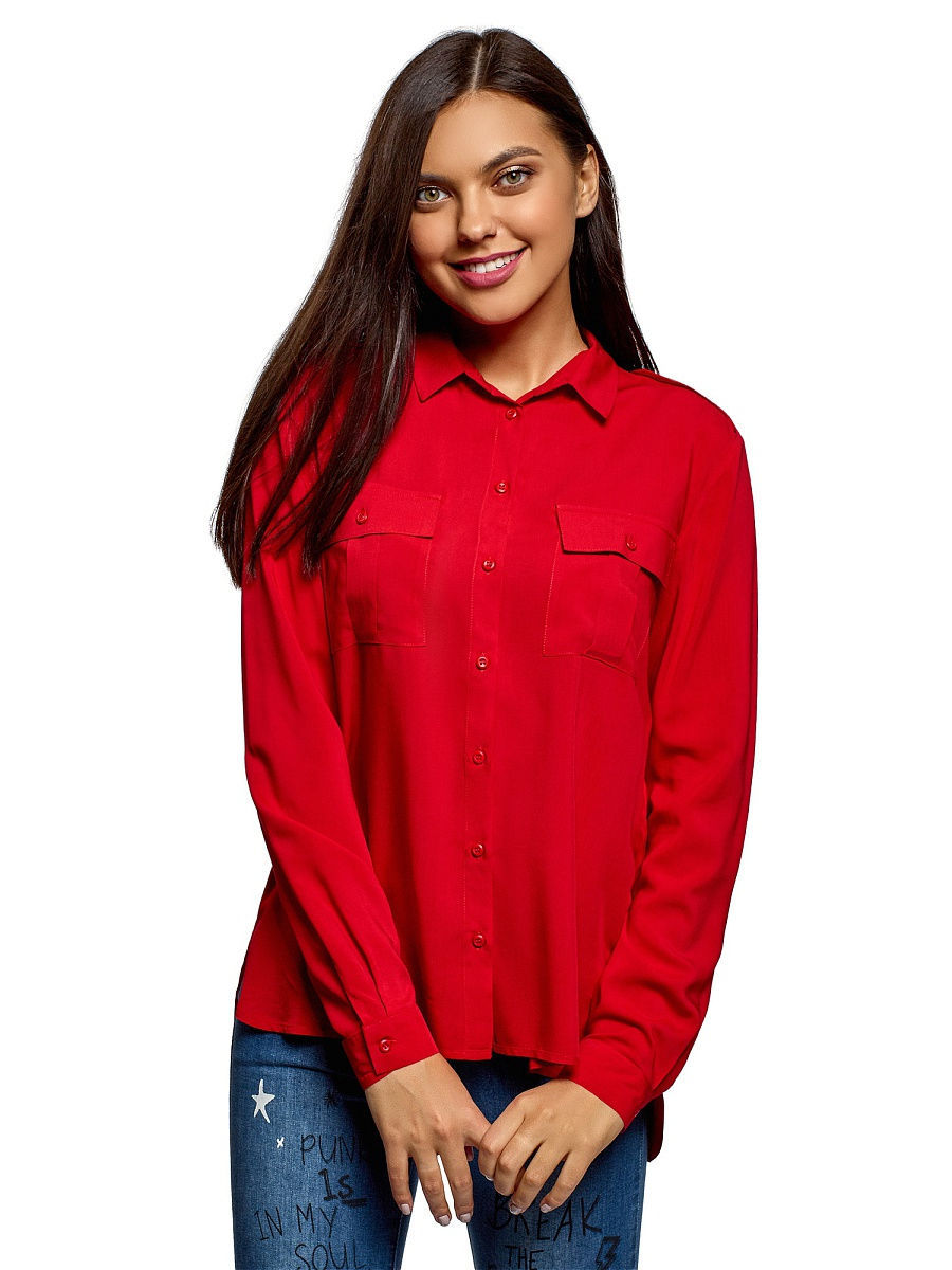 Oodji блузка красная