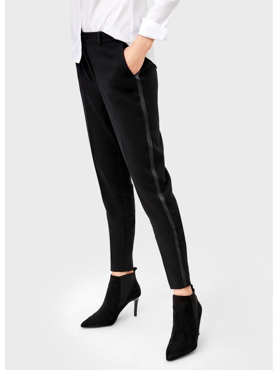 Женские черные брюки Остин с лампасами