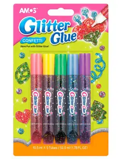 Клей glitter с блестками 5 цветов для декорирования