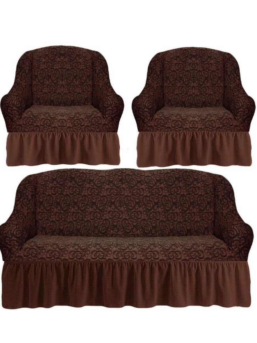 Комплект Числов на диван и 2 кресла с оборкой Мелисса