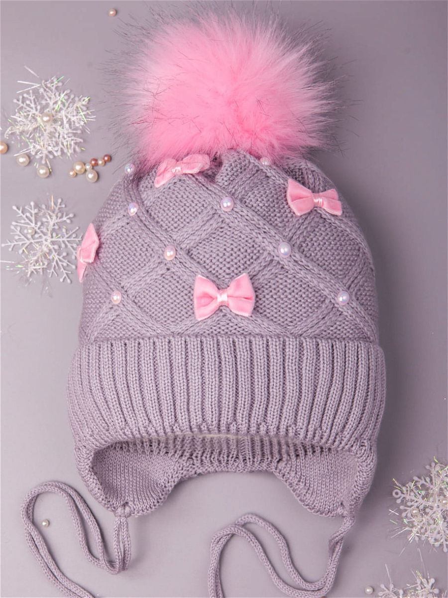 Зимняя шапка для девочки до года