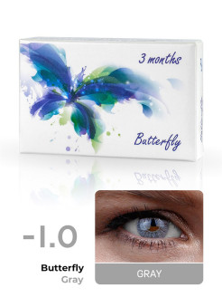 Цветные контактные линзы Butterfly, Жемчужно-серый, -1.0, 14.2 Офтальмикс 9790419 купить за 996 ₽ в интернет-магазине Wildberries