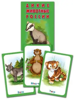 Игры. Карточки для детей ДИКИЕ ЖИВОТНЫЕ РФ